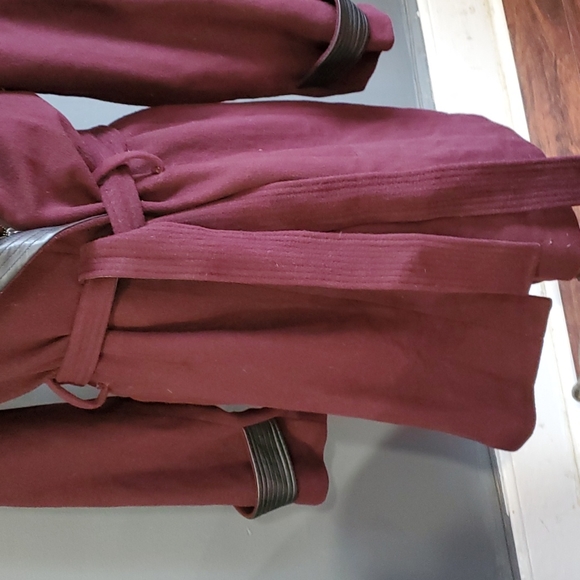 Badgley Mischka woman's belted pea wool blend coat size xl - Picture 3 of 14